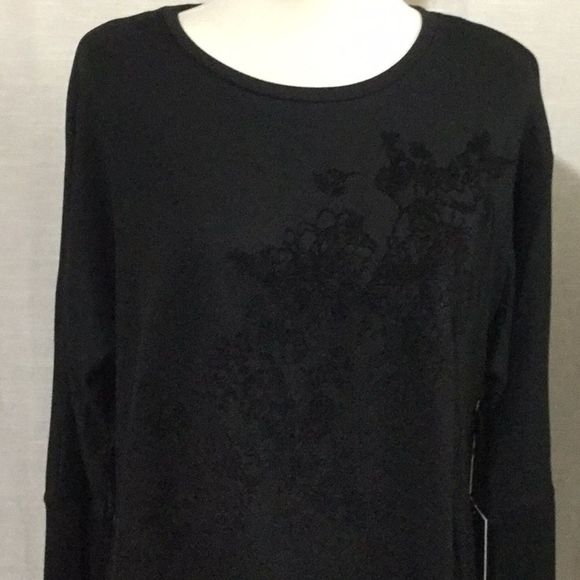 Simply Vera Vera Wang Black Fleece Lined Tunic - Picture 2 of 8